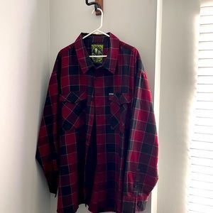 Dixxon Flannel Shirt Orlok Red Black Button Up Long Sleeve SZ 5XL